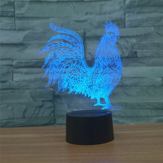 Cock Shape 3D Colorful LED Vision Light Table Lamp, 16 Colors Remote Control Version - Novelty Lighting by buy2fix | Online Shopping UK | buy2fix