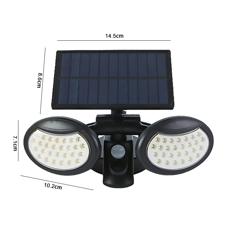 56 LEDs Home Lighting Integrated Courtyard Waterproof Double Heads Rotatable Solar Wall Light Street Light - Solar Lights by buy2fix | Online Shopping UK | buy2fix