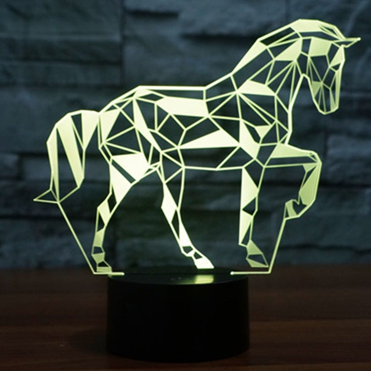 Horse Shape 3D Touch Switch Control LED Light , 7 Color Discoloration Creative Visual Stereo Lamp Desk Lamp Night Light - Novelty Lighting by buy2fix | Online Shopping UK | buy2fix