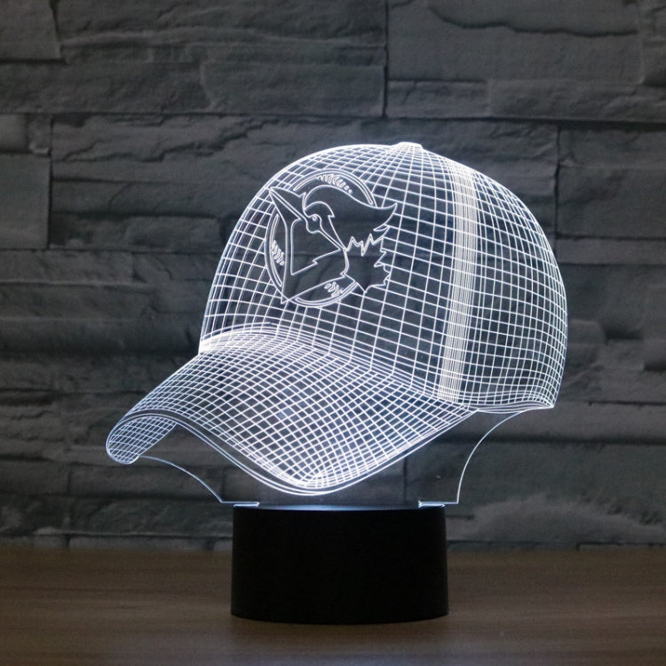 Baseball Cap Shape 3D Colorful LED Vision Light Table Lamp, USB Touch Version - Novelty Lighting by buy2fix | Online Shopping UK | buy2fix