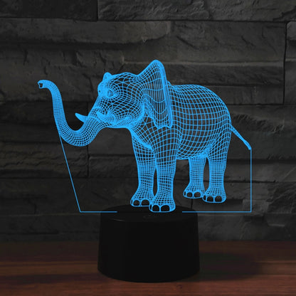 Elephant Shape 3D Colorful LED Vision Light Table Lamp, Charging Touch Version - Novelty Lighting by buy2fix | Online Shopping UK | buy2fix