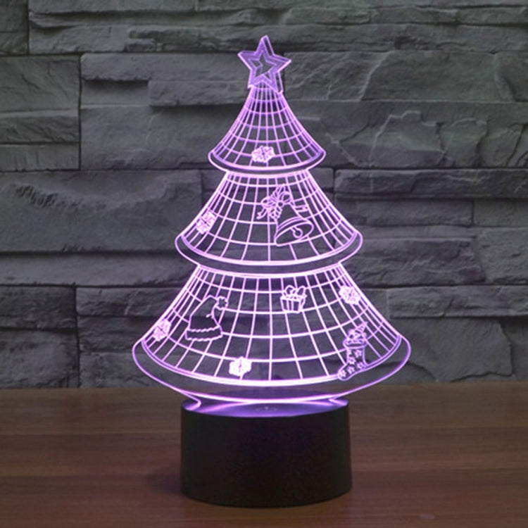 Christmas Tree Style 3D Touch Switch Control LED Light , 7 Color Discoloration Creative Visual Stereo Lamp Desk Lamp Night Light - Novelty Lighting by buy2fix | Online Shopping UK | buy2fix