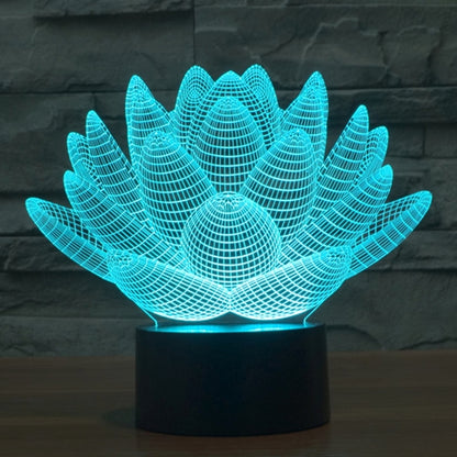 Lotus Style 3D Touch Switch Control LED Light , 7 Color Discoloration Creative Visual Stereo Lamp Desk Lamp Night Light - Novelty Lighting by buy2fix | Online Shopping UK | buy2fix