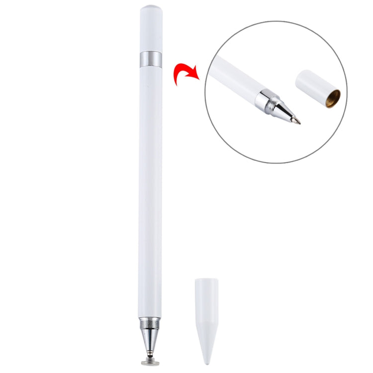 2 in 1 Stationery Writing Tools Metal Ballpoint Pen Capacitive Touch Screen Stylus Pen for Phones, Tablets (White) - Stylus Pen by buy2fix | Online Shopping UK | buy2fix