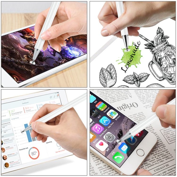 2 in 1 Stationery Writing Tools Metal Ballpoint Pen Capacitive Touch Screen Stylus Pen for Phones, Tablets (White) - Stylus Pen by buy2fix | Online Shopping UK | buy2fix