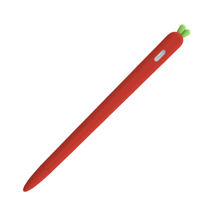 LOVE MEI For Apple Pencil 2 Carrot Shape Stylus Pen Silicone Protective Case Cover(Red) - Pencil Accessories by LOVE MEI | Online Shopping UK | buy2fix