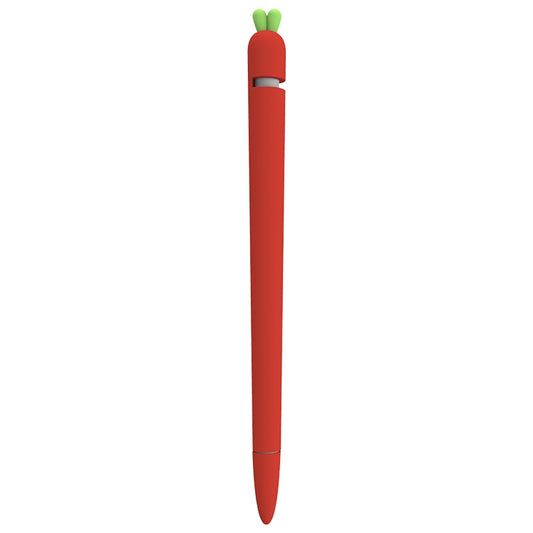 LOVE MEI For Apple Pencil 1 Carrot Shape Stylus Pen Silicone Protective Case Cover (Red) - Pencil Accessories by LOVE MEI | Online Shopping UK | buy2fix