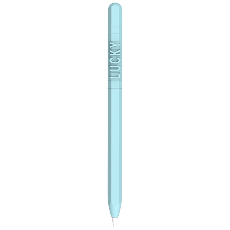 LOVE MEI For Apple Pencil 1 Number Letter Design Stylus Pen Silicone Protective Case Cover(Blue) - Pencil Accessories by LOVE MEI | Online Shopping UK | buy2fix