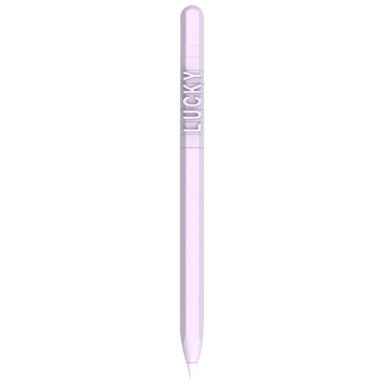 LOVE MEI For Apple Pencil 1 Number Letter Design Stylus Pen Silicone Protective Case Cover(Purple) - Pencil Accessories by LOVE MEI | Online Shopping UK | buy2fix