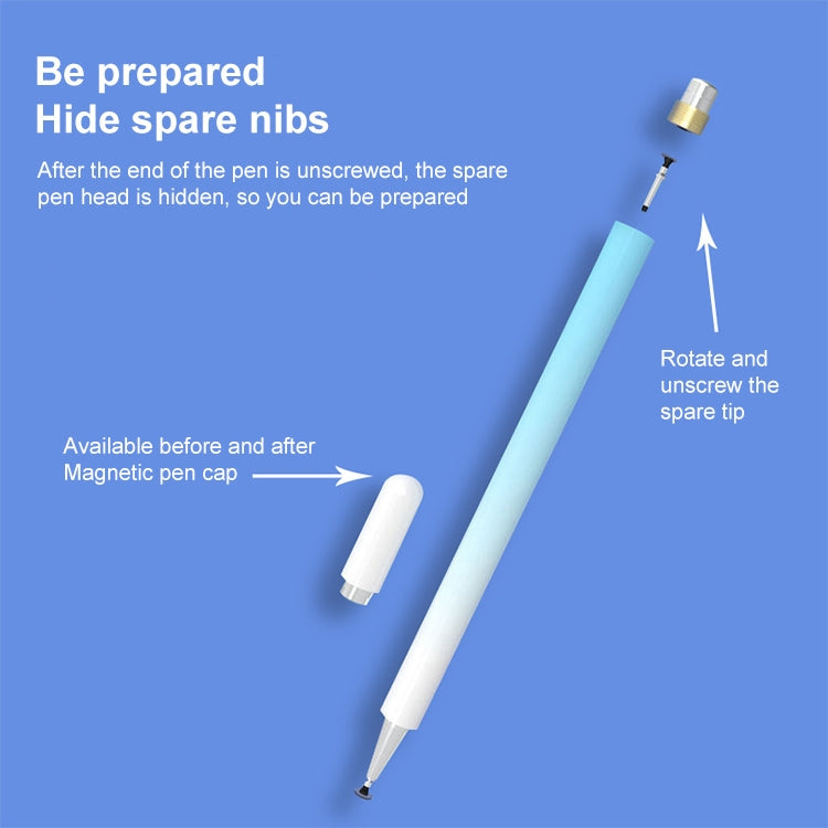 Universal Nano Disc Nib Capacitive Stylus Pen with Magnetic Cap & Spare Nib (White) - Stylus Pen by buy2fix | Online Shopping UK | buy2fix