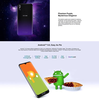 [HK Warehouse] DOOGEE Y8, 3GB+32GB, Dual Back Cameras, Face ID & DTouch Fingerprint,  6.1 inch Water-drop Screen Android 9.0 MTK6739 Quad Core up to 1.5GHz, Network: 4G,  OTA, Dual SIM(Midnight Black) - DOOGEE by DOOGEE | Online Shopping UK | buy2fix