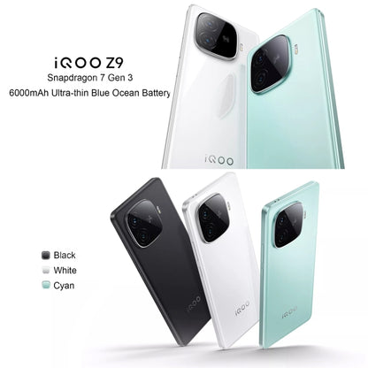 vivo iQOO Z9, Dual Back Cameras, 12GB+256GB, Face ID Screen Fingerprint Identification, 6.78 inch Android 14.0 OriginOS 4 Snapdragon 7 Gen 3 Octa Core 2.63GHz, OTG, NFC, Network: 5G, Support Google Play (Black) - vivo by vivo | Online Shopping UK | buy2fix