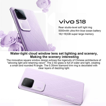 vivo S18, Dual Back Cameras, 16GB+512GB, Face ID Screen Fingerprint Identification, 6.78 inch Android 14.0 OriginOS 4 Snapdragon 7 Gen 3 Octa Core 2.63GHz, OTG, NFC, Network: 5G, Support Google Play (Black) - vivo by vivo | Online Shopping UK | buy2fix