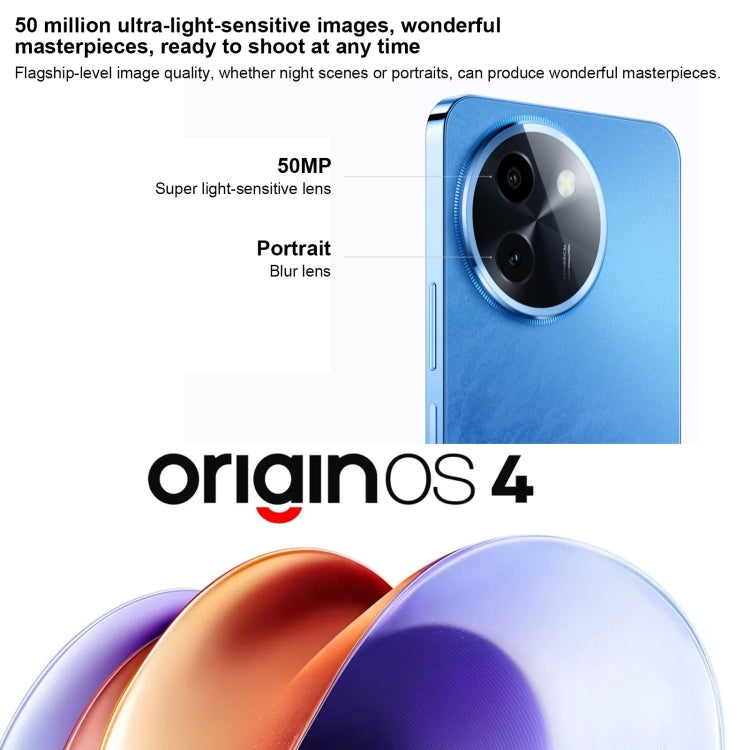 vivo Y200i, Dual Back Cameras, 12GB+256GB, Face ID Screen Fingerprint Identification, 6.72 inch Android 14.0 OriginOS 4 Snapdragon 4 Gen 2 Octa Core 2.2GHz, OTG, Network: 5G, Support Google Play (Blue) - vivo by vivo | Online Shopping UK | buy2fix