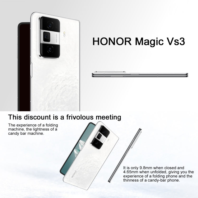 Honor Magic Vs3, 12GB+256GB, Side Fingerprint Identification 7.92 inch + 6.43 inch MagicOS 8.0.1 Snapdragon 8 Gen 2 Octa Core, Network: 5G, OTG, NFC (White) - Honor by Huawei | Online Shopping UK | buy2fix