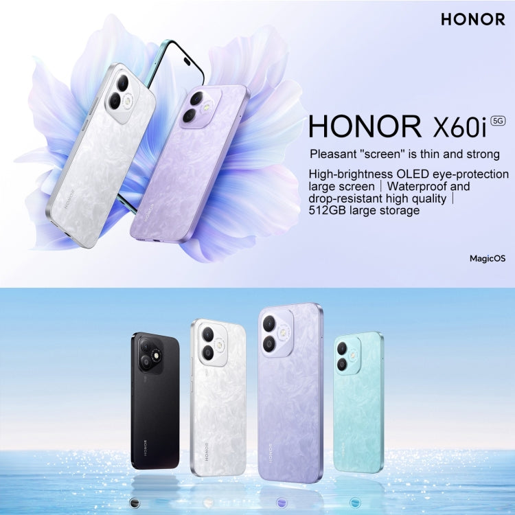 Honor X60i,  8GB+256GB, Screen Fingerprint, 6.7 inch MagicOS 8.0 Dimensity 6080 Octa Core, Network: 5G, OTG, Not Support Google Play  (Blue) - Honor by Huawei | Online Shopping UK | buy2fix