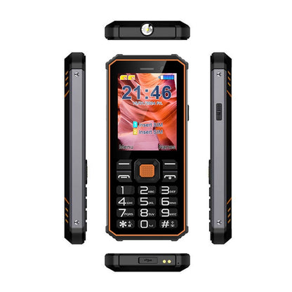 UNIWA S2 IP68 Rugged Keypad Phone, 2.4 inch Mediatek MT6261, 2500mAh Battery, 21 Keys, Network: 2G (Black+Orange) - UNIWA by UNIWA | Online Shopping UK | buy2fix