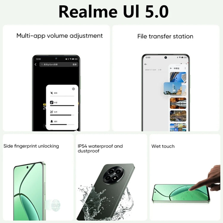 Realme 12x, 12GB+256GB, Side Fingerprint Identification, 6.67 inch Realme UI 5.0 Dimensity 6100+ 5G Octa Core, NFC, Network: 5G, Support Google Play (Feather Green) - OPPO by Realme | Online Shopping UK | buy2fix