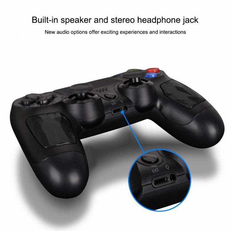 Wireless Bluetooth Diamond Texture Shock Touch Plate Game Handle Controller with Smart Indicator for Sony PS4(Red) - Gamepads by buy2fix | Online Shopping UK | buy2fix