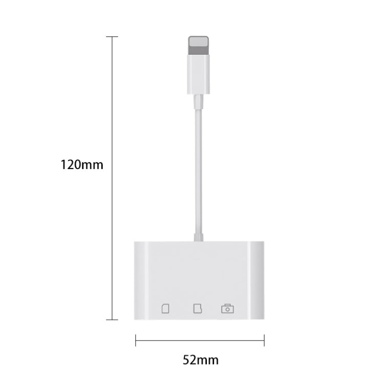 D-168 3 In 1 8 Pin OTG High-speed Card Reader - U Disk & Card Reader by buy2fix | Online Shopping UK | buy2fix