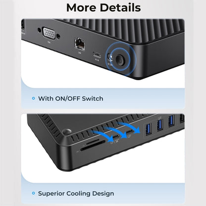 ORICO DKA20-BK-BP 10Gbps 20 in 1 Type-C 3.0 HUB Docking Station(EU Plug) - USB HUB by ORICO | Online Shopping UK | buy2fix