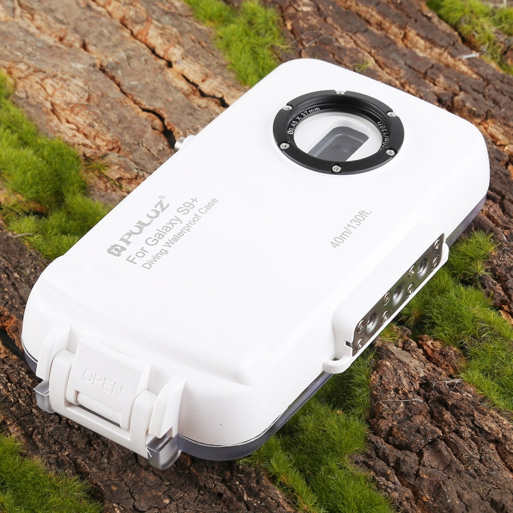 PULUZ 40m/130ft Waterproof Diving Case for Galaxy S9+, Photo Video Taking Underwater Housing Cover, Only Support Android 8.0.0 or below(White) - Galaxy Phone Cases by PULUZ | Online Shopping UK | buy2fix