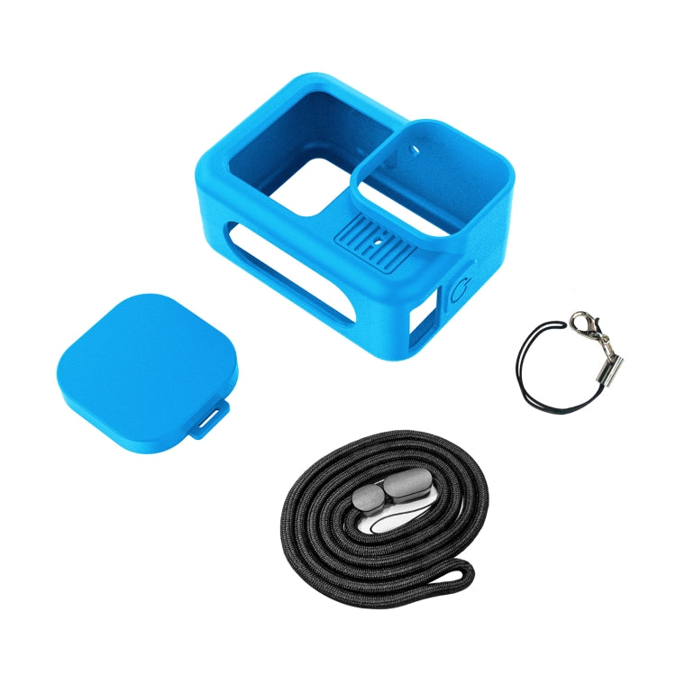 For GoPro HERO13 Black PULUZ Silicone Protective Case Cover with Wrist Strap & Lens Cover (Blue) - Silicone Cases by PULUZ | Online Shopping UK | buy2fix