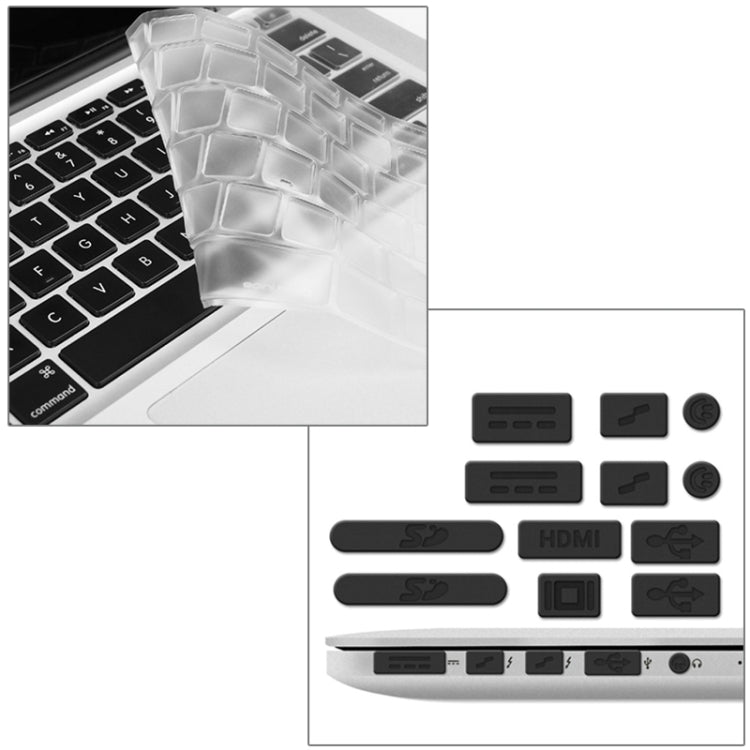 ENKAY for Macbook Pro Retina 13.3 inch (US Version) / A1425 / A1502 Hat-Prince 3 in 1 Crystal Hard Shell Plastic Protective Case with Keyboard Guard & Port Dust Plug(Grey) - MacBook Pro Cases by ENKAY | Online Shopping UK | buy2fix