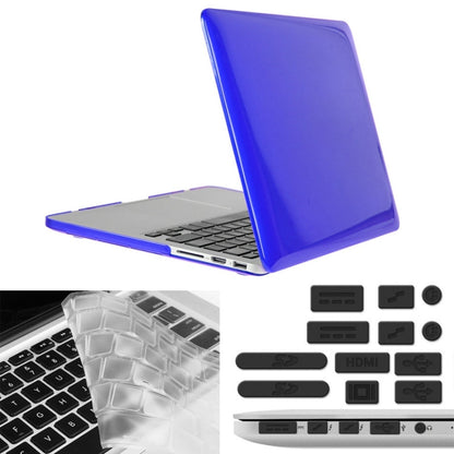 ENKAY for Macbook Pro Retina 15.4 inch (US Version) / A1398 Hat-Prince 3 in 1 Crystal Hard Shell Plastic Protective Case with Keyboard Guard & Port Dust Plug(Dark Blue) - MacBook Pro Cases by ENKAY | Online Shopping UK | buy2fix