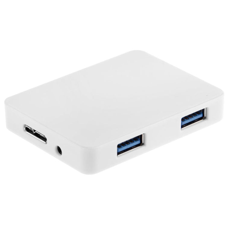 CR-H302 Mirror Surface 4 Ports USB 3.0 Super Speed 5Gbps HUB + 60cm USB 3.0 Transmission Cable(White) - USB 3.0 HUB by buy2fix | Online Shopping UK | buy2fix