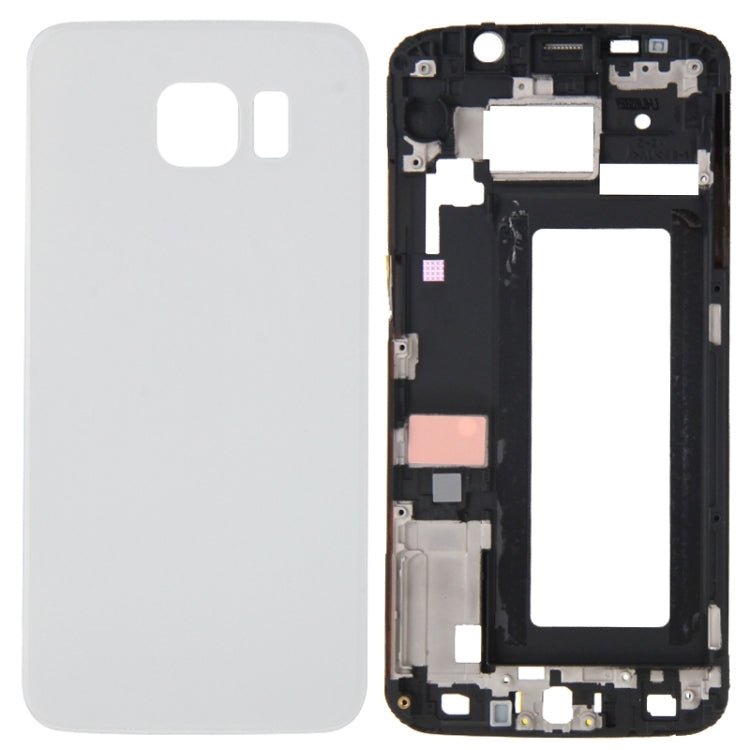 For Galaxy S6 Edge / G925 Full Housing Cover (Front Housing LCD Frame Bezel Plate + Battery Back Cover ) (White) - Galaxy S Series Parts by buy2fix | Online Shopping UK | buy2fix