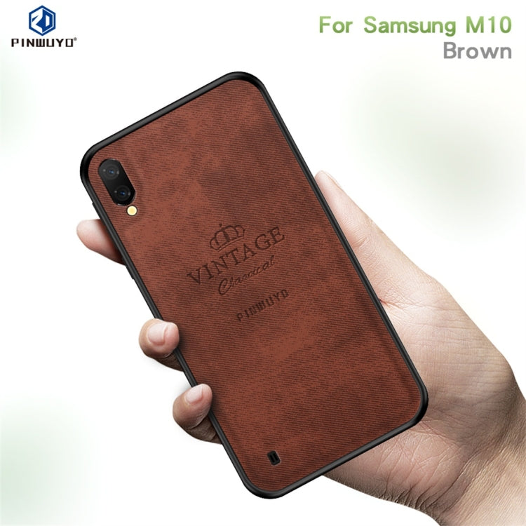 PINWUYO Shockproof Waterproof Full Coverage PC + TPU + Skin Protective Case for Galaxy M10 (Brown) - Galaxy Phone Cases by PINWUYO | Online Shopping UK | buy2fix