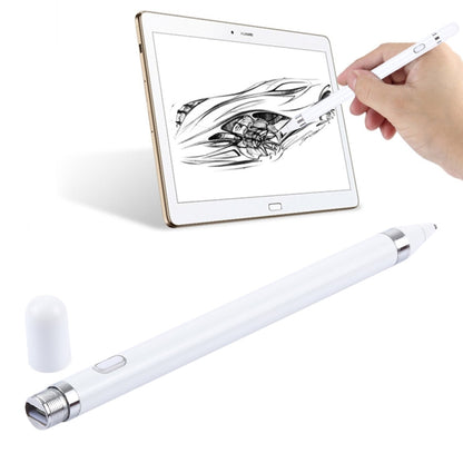 Short Universal Rechargeable Capacitive Touch Screen Stylus Pen with 2.3mm Superfine Metal Nib, For iPhone, iPad, Samsung, and Other Capacitive Touch Screen Smartphones or Tablet PC(White) - Stylus Pen by buy2fix | Online Shopping UK | buy2fix