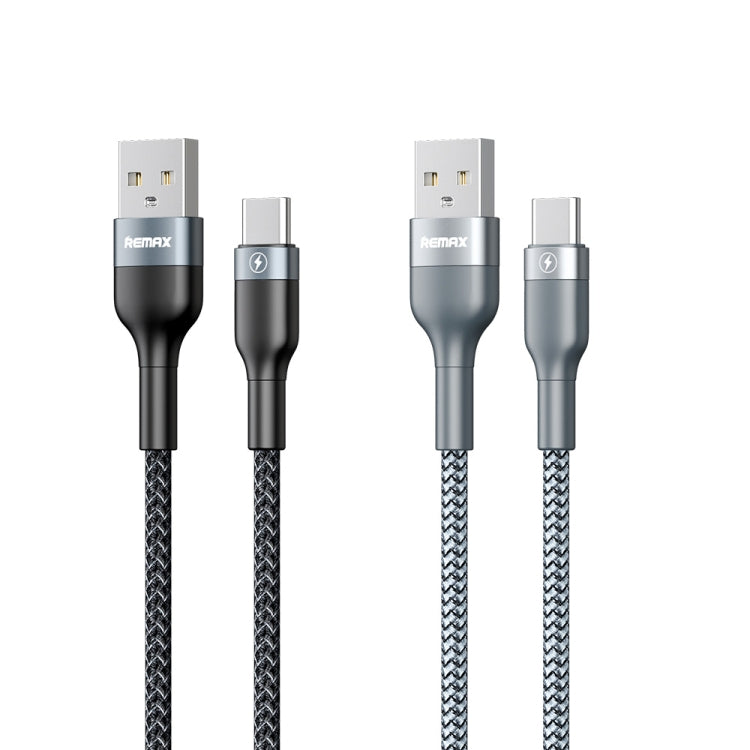 REMAX RC-064a Sury 2 Series 1m 2.4A USB to USB-C / Type-C Fast Charging Data Cable(Grey) - USB-C & Type-C Cable by REMAX | Online Shopping UK | buy2fix