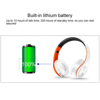 LPT660 Wireless Folding Sports Stereo Music Bluetooth Phones Earphones Support TF Card (Orange) - Headset & Headphone by buy2fix | Online Shopping UK | buy2fix