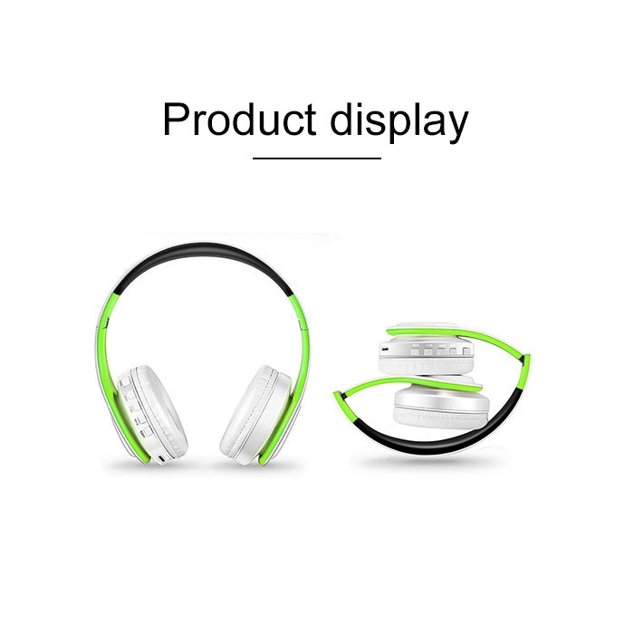 LPT660 Wireless Folding Sports Stereo Music Bluetooth Phones Earphones Support TF Card (Green) - Headset & Headphone by buy2fix | Online Shopping UK | buy2fix