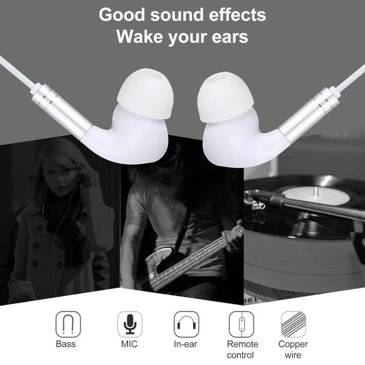 520 8 Pin Interface In-ear Wired Wire-control Earphone with Silicone Earplugs, Cable Length: 1.2m (White) - Normal Style Earphone by buy2fix | Online Shopping UK | buy2fix