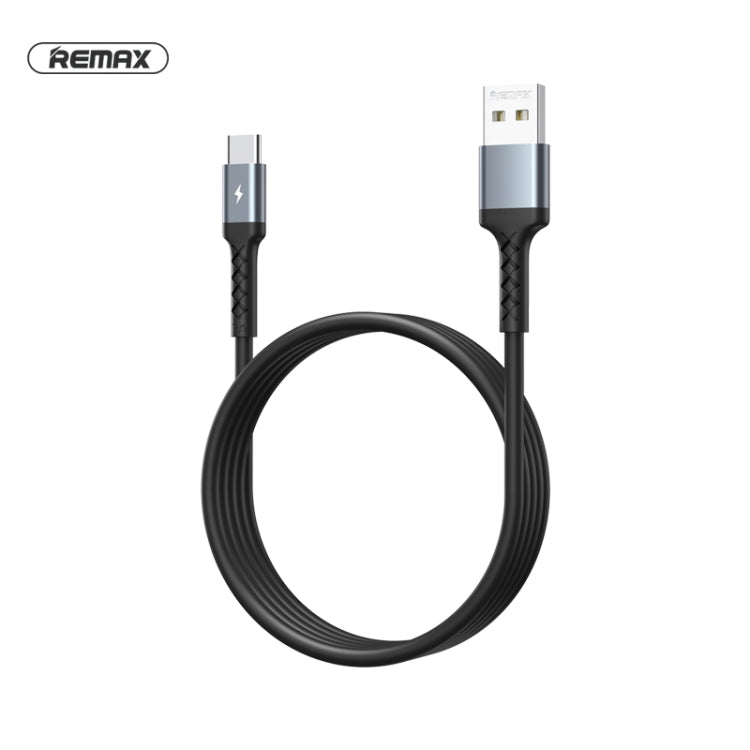 REMAX RC-161a Kayla Series 2.1A USB to USB-C / Type-C Data Cable, Cable Length: 1m (Black) - USB-C & Type-C Cable by REMAX | Online Shopping UK | buy2fix