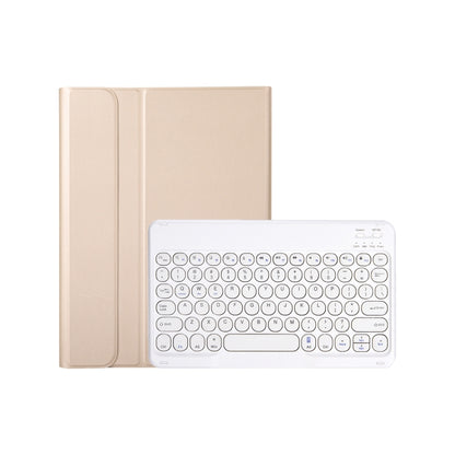 For iPad 10th Gen 10.9 2022 YA10B Lambskin Texture Bluetooth Keyboard Leather Tablet Case with Pen Slot(Gold) - Universal by buy2fix | Online Shopping UK | buy2fix