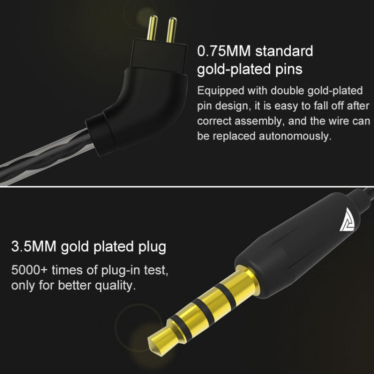 QKZ VK1 Plug-in Design Four-unit Music Headphones, Support for Changing Lines Basic Version - In Ear Wired Earphone by QKZ | Online Shopping UK | buy2fix