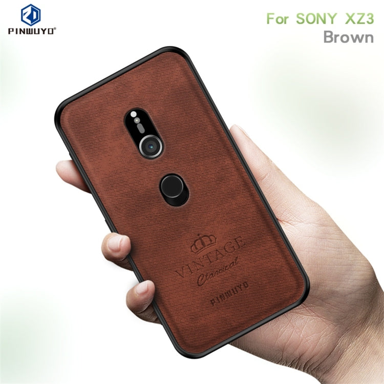 PINWUYO Shockproof Waterproof Full Coverage PC + TPU + Skin Protective Case for Sony Xperia XZ3 (Brown) - Sony Cases by PINWUYO | Online Shopping UK | buy2fix