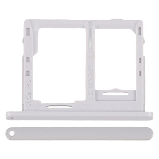 For Galaxy Tab A 10.5 inch T595 4G SIM Card Tray + Micro SD Card Tray (White) - Galaxy Tab Series Parts by buy2fix | Online Shopping UK | buy2fix