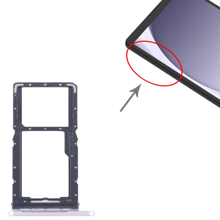 For Samsung Galaxy Tab A9 SM-X115 Original SIM + Micro SD Card Tray (Silver) - Galaxy Tab Series Parts by buy2fix | Online Shopping UK | buy2fix