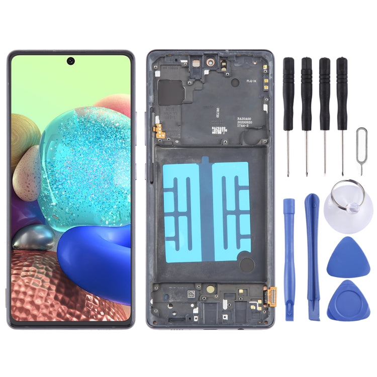 For Samsung Galaxy A71 5G SM-A716B 6.43 inch OLED LCD Screen Digitizer Full Assembly with Frame (Black) - Galaxy A Series Parts by buy2fix | Online Shopping UK | buy2fix