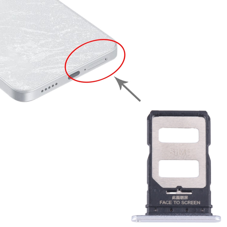 For Xiaomi Redmi Note 13 Pro+ SIM Card Tray + SIM Card Tray (Silver) - Card Tray by buy2fix | Online Shopping UK | buy2fix