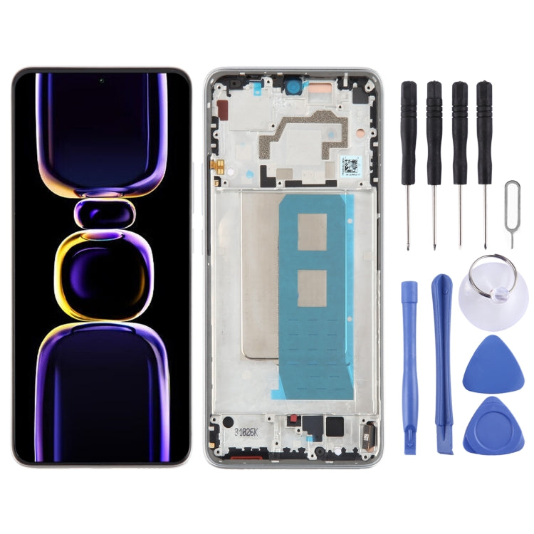 For Xiaomi Redmi K60 Pro Original OLED Material LCD Screen Digitizer Full Assembly with Frame (Silver) - LCD Screen by buy2fix | Online Shopping UK | buy2fix