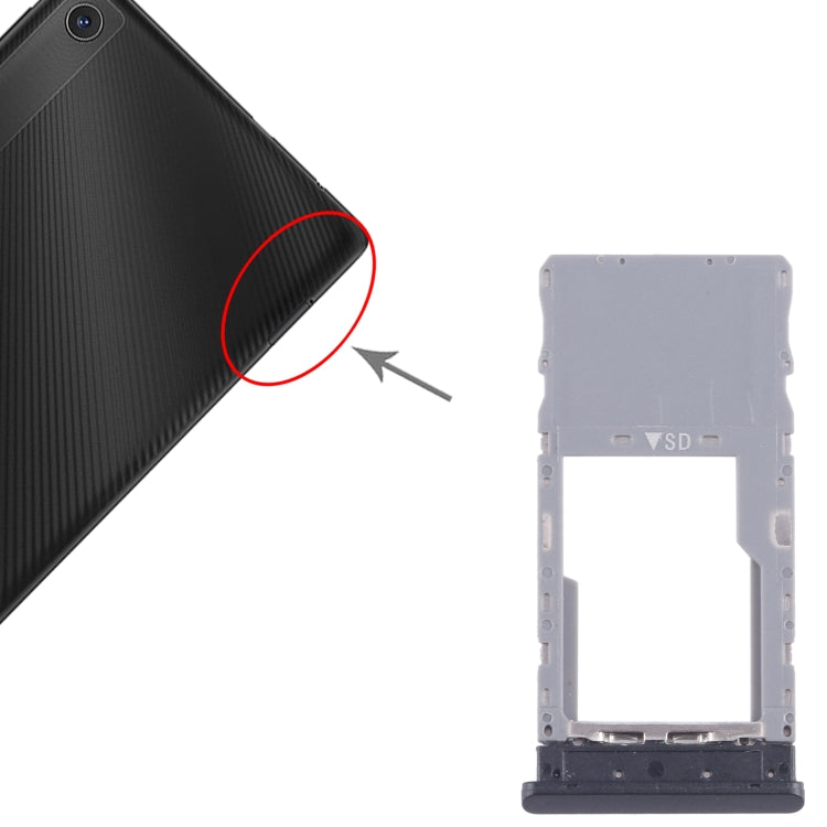 For TCL Tab 8 4G Original Micro SD Card Tray (Black) - For TCL by buy2fix | Online Shopping UK | buy2fix