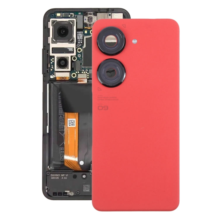 For Asus Zenfone 9 AI2202 Original Battery Back Cover with Camera Lens Cover(Red) - Back Cover by buy2fix | Online Shopping UK | buy2fix