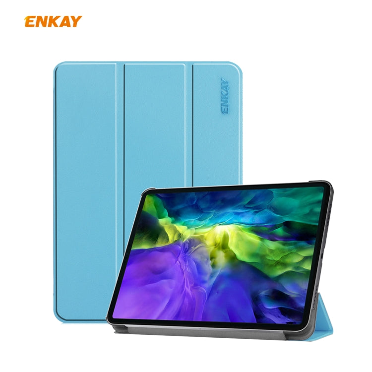 For iPad Pro 11 2022 / 2020 / 2021 ENKAY ENK-8001 Denim Pattern Horizontal Flip Leather Smart Tablet Case with Holder (Light Blue) - iPad Pro 11 (2020) Cases by ENKAY | Online Shopping UK | buy2fix