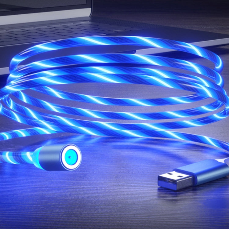 USB to 8 Pin Magnetic Suction Colorful Streamer Mobile Phone Charging  Cable, Length: 1m(Blue Light) - Charging Cable & Head by buy2fix | Online Shopping UK | buy2fix